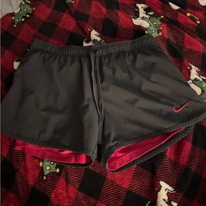 Nike Women's Athletic Shorts in Black and Red
